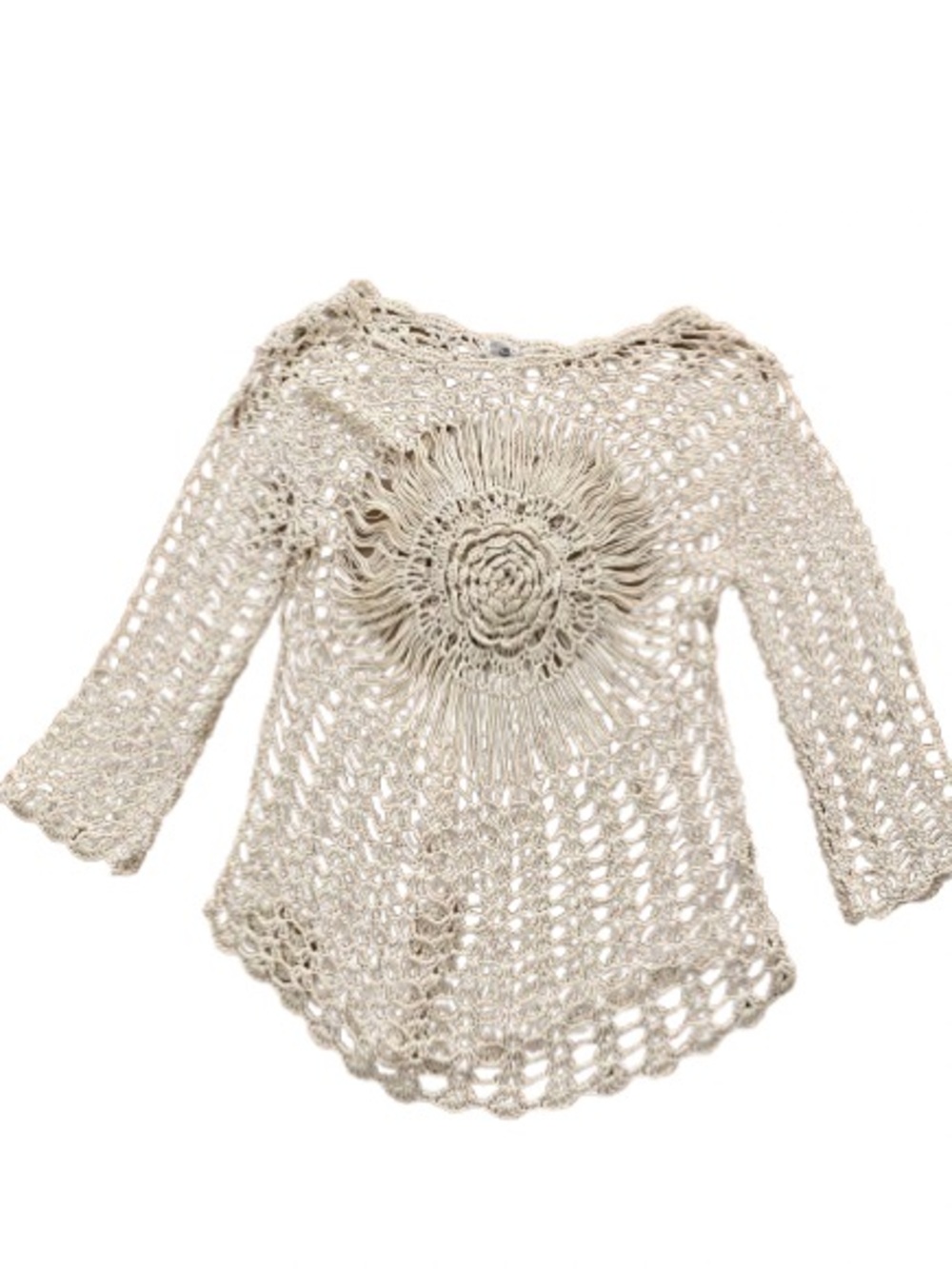 Cupshe Open-Knit Crochet Top in Natural Beige